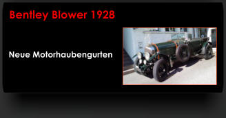 Neue Motorhaubengurten Bentley Blower 1928